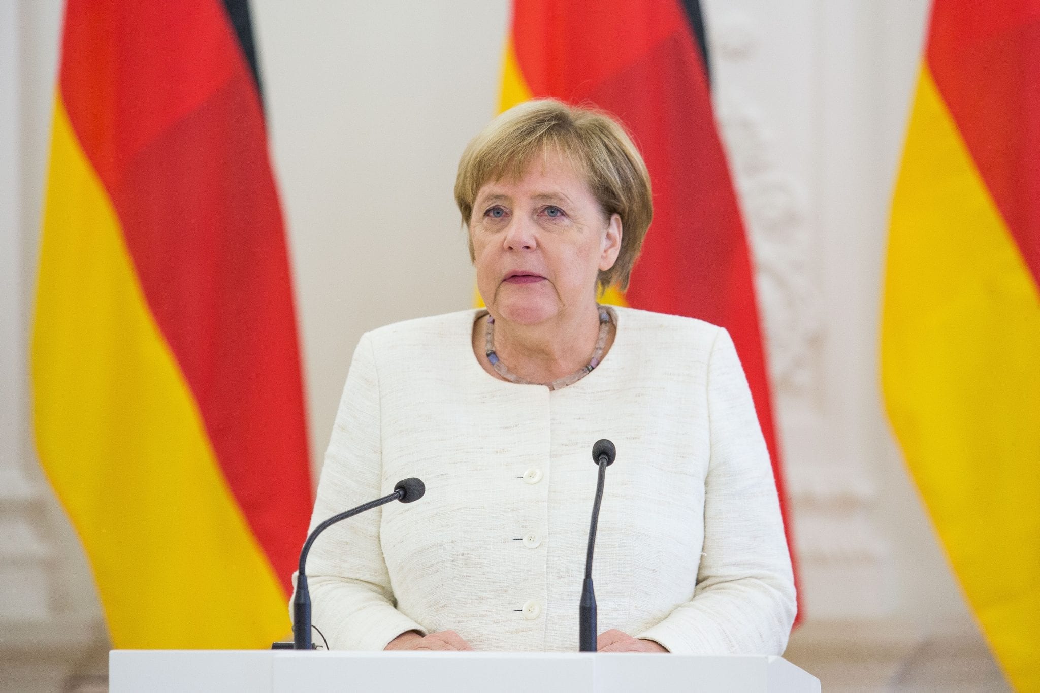 Vokietijos kanclerė Angela Merkel kalba