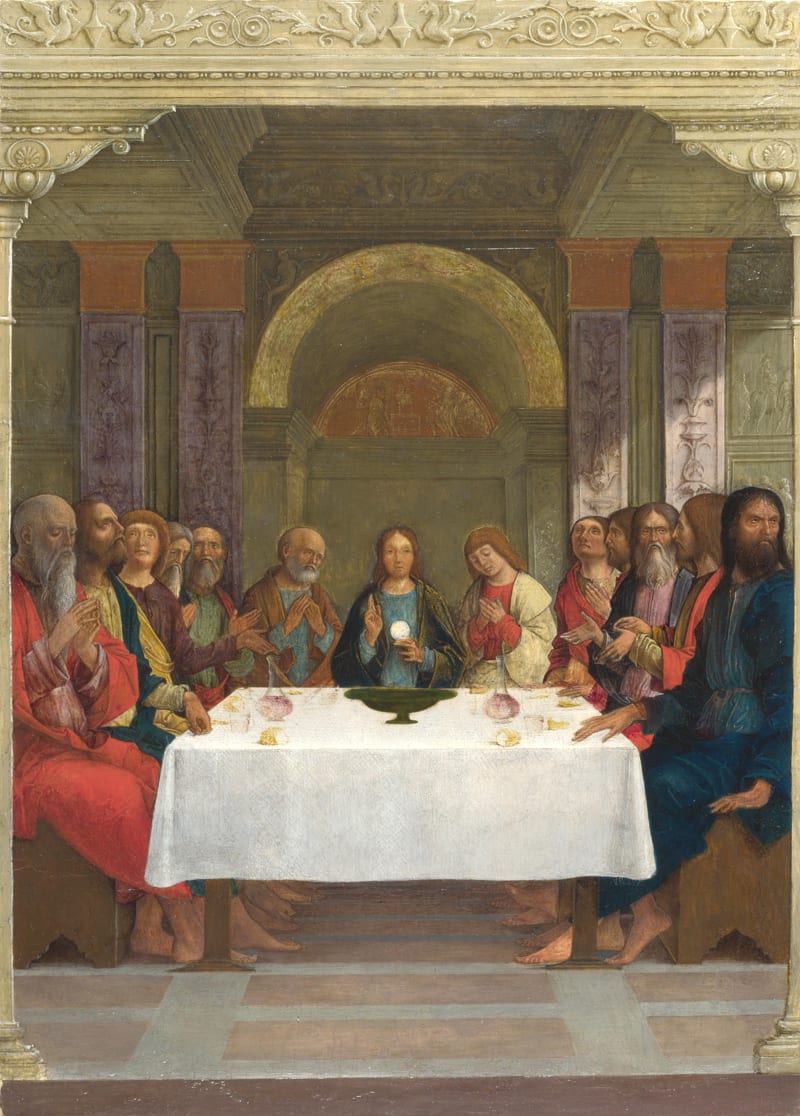 Jėzus su mokiniais prie stalo