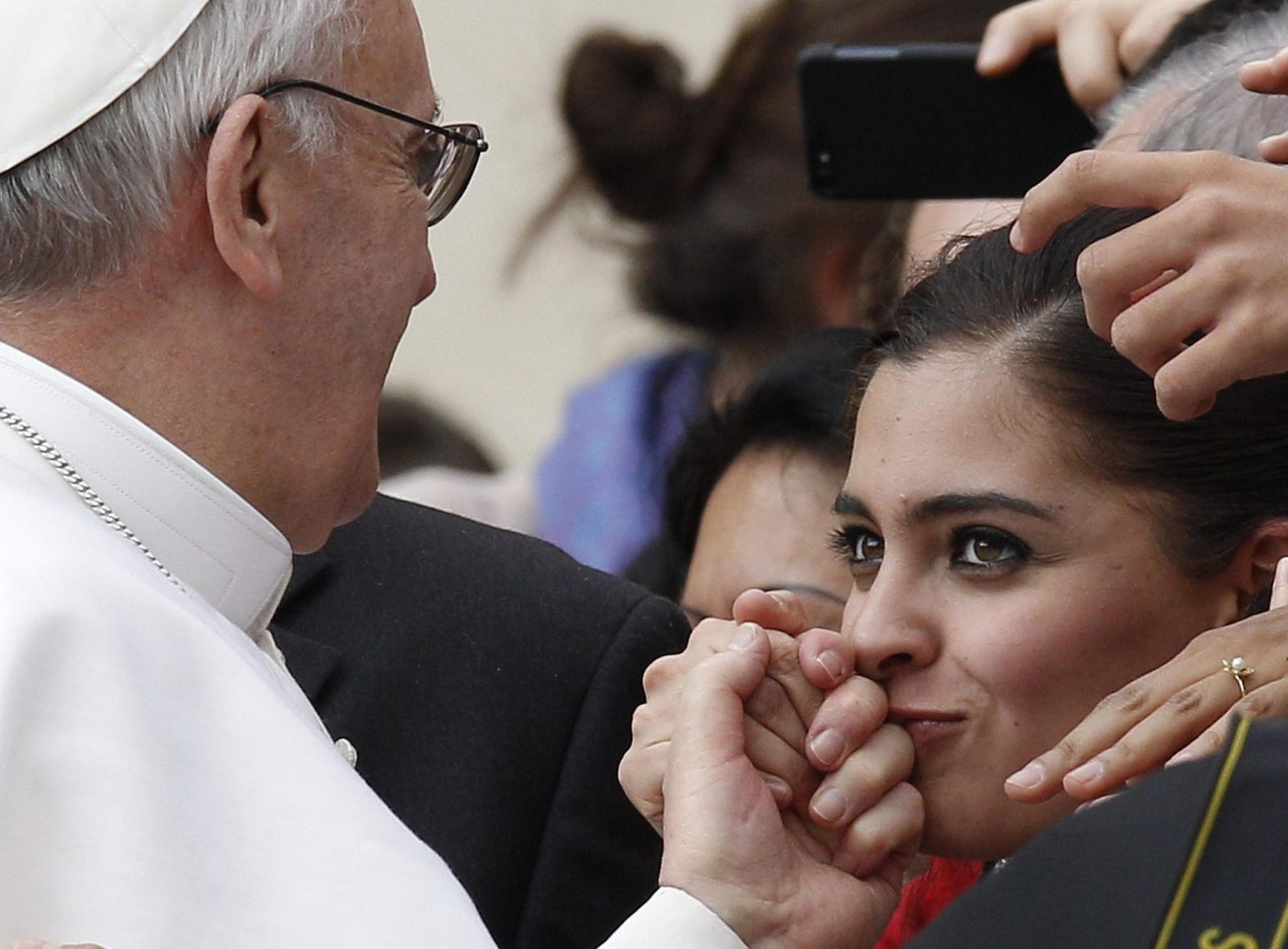 Popiežius Pranciškus susitinka su maldininkais