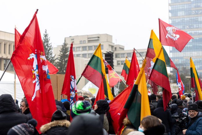 Protestas prie Seimo Sausio 13-osios minėjime Nepriklausomybės aikštėje / BNS nuotr.