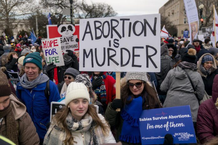 Eitynės prieš abortus Vašingtone, JAV / EPA nuotr.