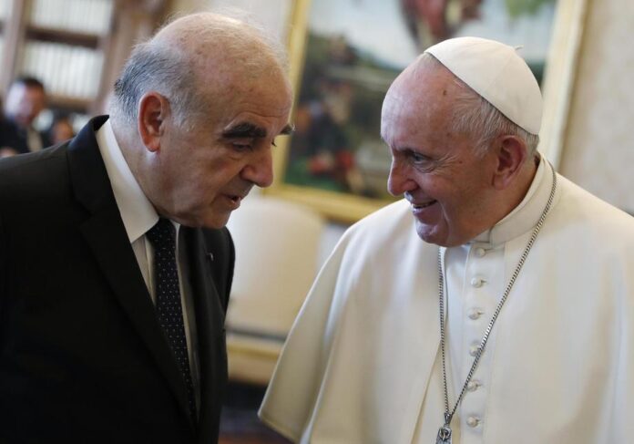 Popiežius Pranciškus su Maltos prezidentu George Vella / EPA nuotr.