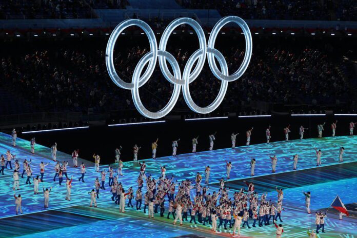 Pekino 2022 metų olimpinių žaidynių atidarymo ceremonijos akimirka / EPA nuotr.