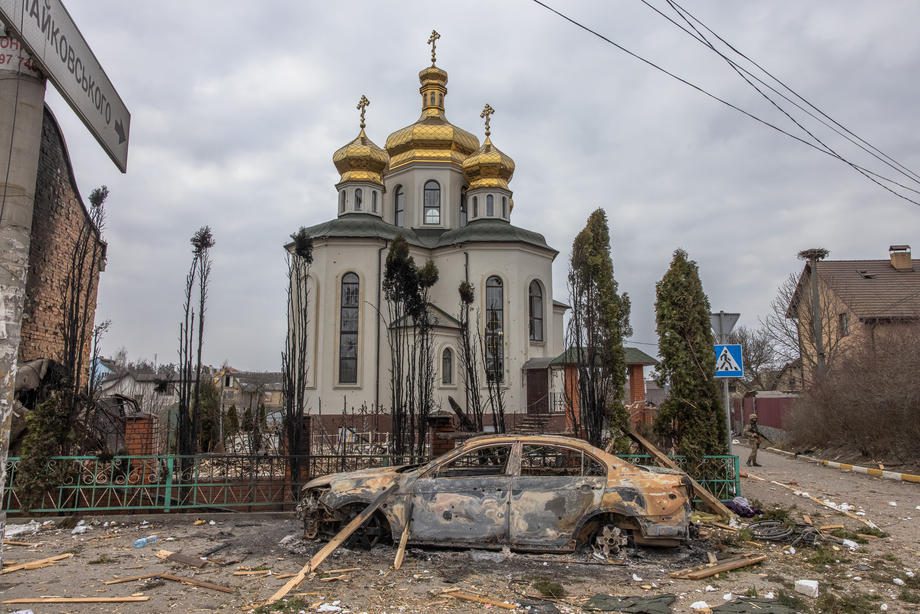 Ortodoksų bažnyčia Irpinėje, Ukrainoje / EPA nuotr.