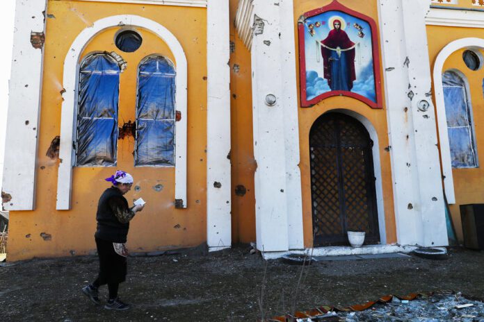 Apgadinta bažnyčia Ukrainoje