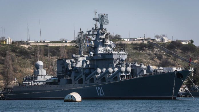 Rusų karinis laivas „Moskva“ / EPA nuotr.