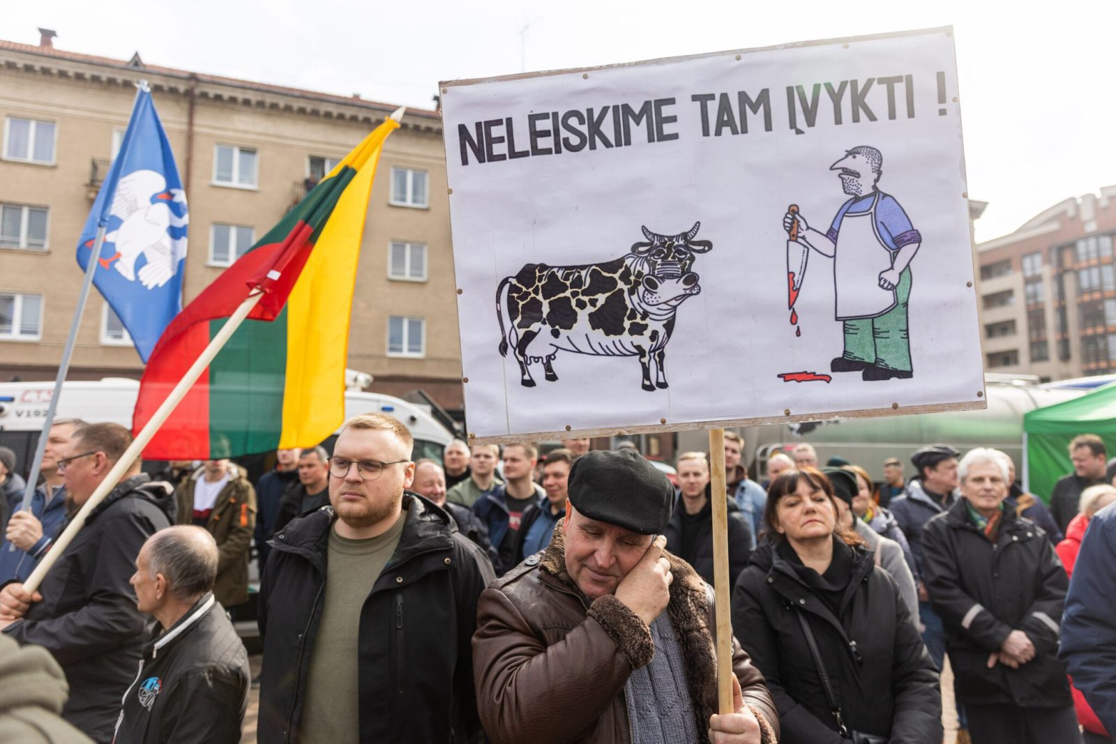 Prie LR Seimo surengtas pieno ūkininkų mitingas Lietuvoje 2023 m. kovo 23 d. / BNS nuotr.