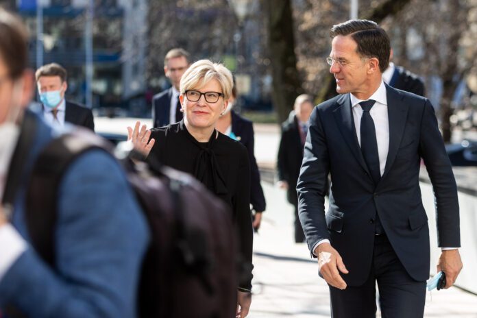 Ministrės Pirmininkės Ingridos Šimonytės susitikimas su Vilniuje viešinčiu Nyderlandų Karalystės Ministru Pirmininku Mark Rutte / BNS nuotr.