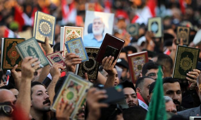 Protestuotojai dėl Korano išniekinimo Irake / EPA nuotr.