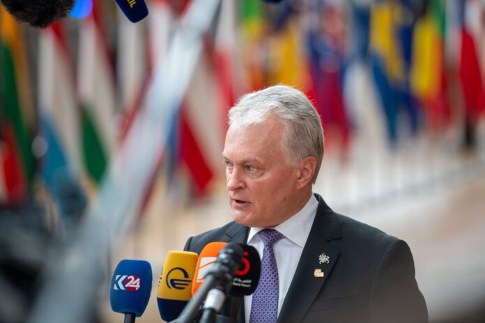 Prezidentas Gitanas Nausėda Europos Vadovų Tarybos posėdyje / LR Prezidentūros / Roberto Dačkaus nuotr.