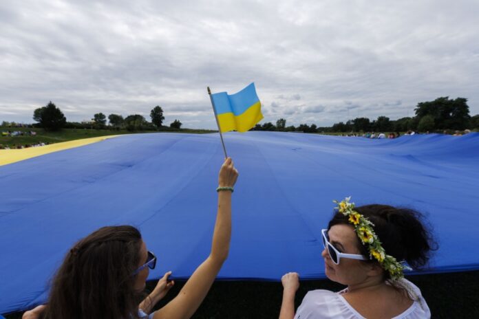 Ukrainos Nepriklausomybės dienos akimirka JAV / EPA nuotr.uk