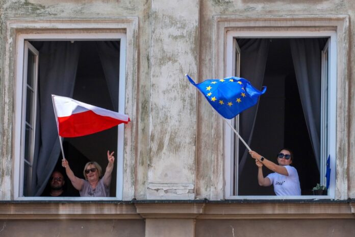 Opozicionierių protestai Lenkijoje / EPA nuotr.