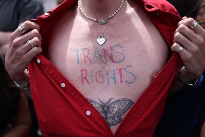 Užrašas ant kūno „Translyčių teisės