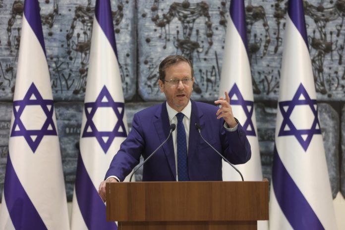 Izraelio prezidentas Yitzakas Herzogas kalba