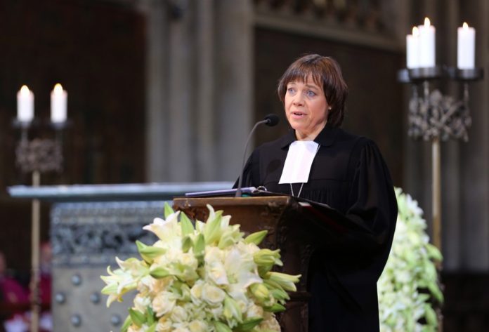 Vokietijos protestantų bažnyčios vadovė Annette Kurschus / EPA nuotr.