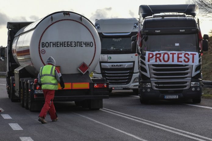 Vežėjų protestas / EPA nuotr.