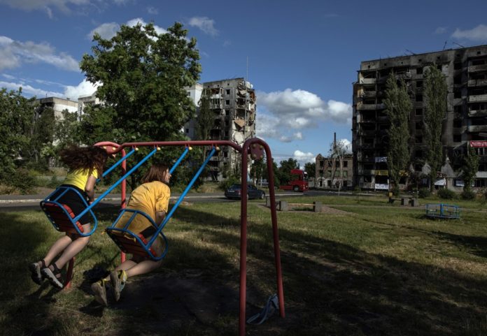 Ukrainos Borodiankos miestelis / EPA nuotr.