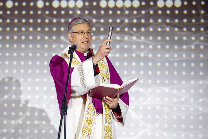 Kauno arkivyskupas Kęstutis Kėvalas mokslo ir inovacijų centro „Mokslo sala“ atidaryme / BNS nuotr.