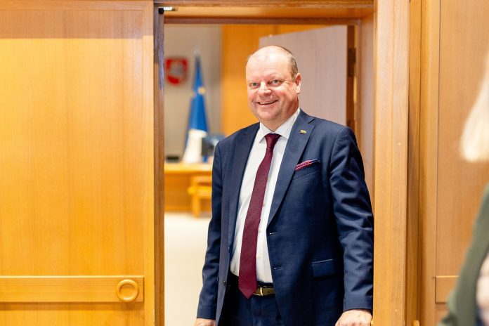 Seimo pirmininkas Saulius Skvernelis sako / BNS nuotr.